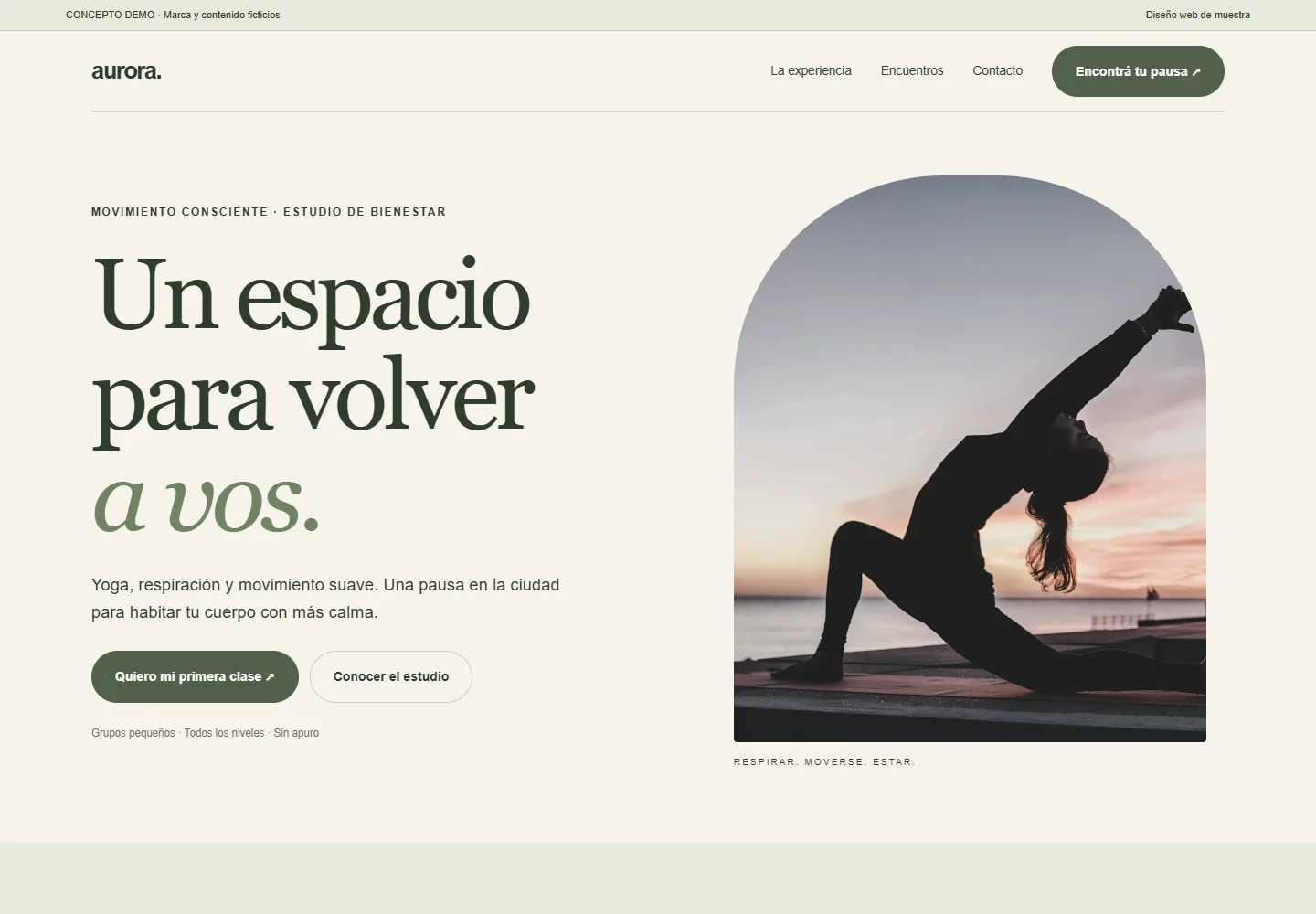 Diseño Aurora: estilo editorial de bienestar