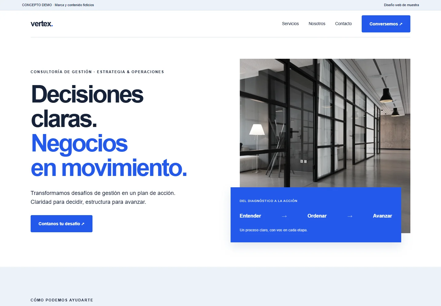 Vista del diseño Vertex